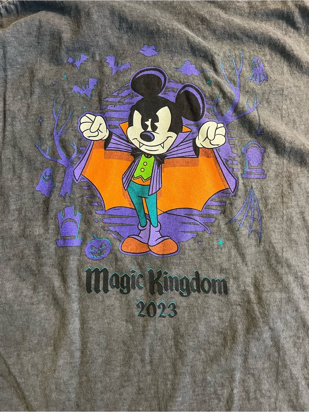 Disney parks Mickey's Not-So-Scary Halloween Party 2023 Glow T-Shirt.